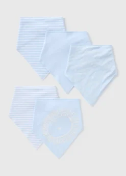 5 Pack Baby Blue Bandana Bibs