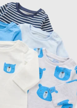 5 Pack Baby Blue Bear Long Sleeve Tops (Newborn-23mths)