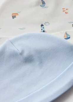 2 Pack Baby Blue Boat Hats