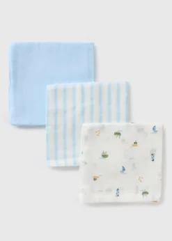 3 Pack Baby Blue Muslin Cloths