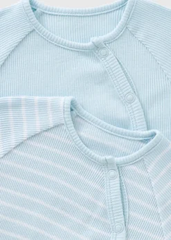 2 Pack Baby Blue Ribbed Bodysuits (Newborn-18mths)