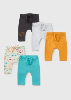 5 Pack Baby Multicolour Safari Leggings (Newborn-23mths)