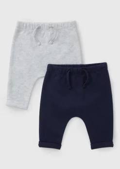 2 Pack Baby Navy Jogging Bottoms (Newborn-23mths)