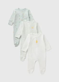 3 Pack Baby Sage Farm Sleepsuits (Newborn-18mths)