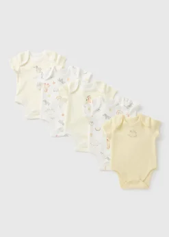 5 Pack Baby Yellow Animal Bodysuits (Newborn-23mths)