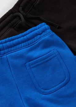 2 Pack Black & Blue Jogger Shorts (1-7yrs)