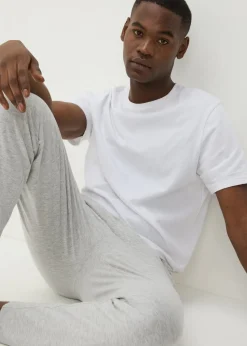 2 Pack Black & Grey Long Pyjama Bottoms