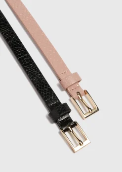 2 Pack Black & Pink Belt