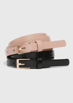 2 Pack Black & Pink Belt