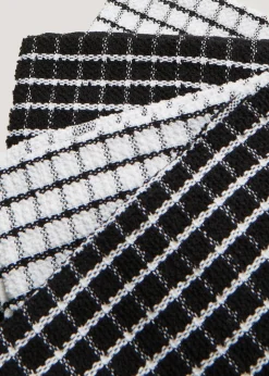 4 Pack Black Check Terry Tea Towels