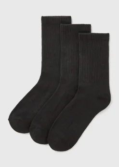 3 Pack Black Crew Sports Socks