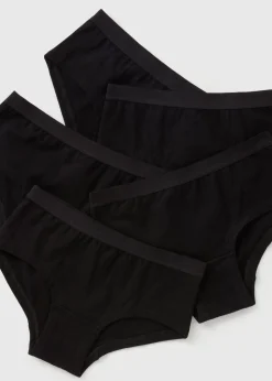 5 Pack Black Hipster Briefs (6-13yrs)