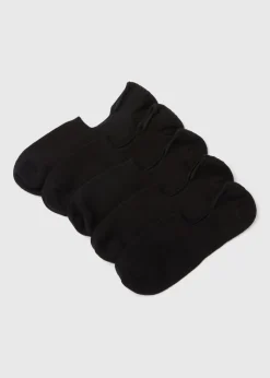 5 Pack Black Invisible Socks