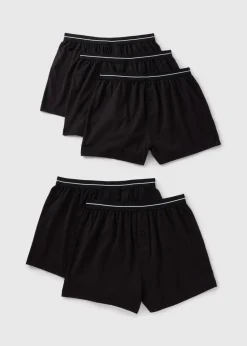 5 Pack Black Loose Fit Boxers