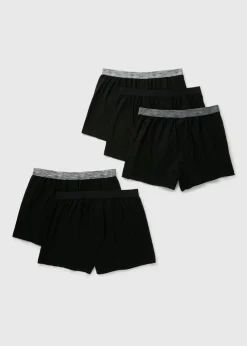 5 Pack Black Loose Fit Boxers