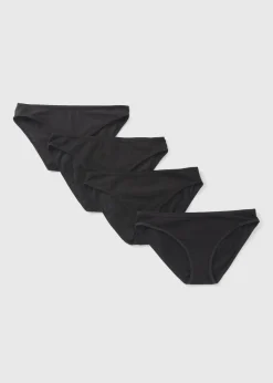 4 Pack Black Mini Knickers