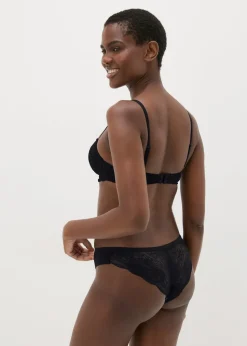 3 Pack Black No VPL Lace Brazilian Knickers