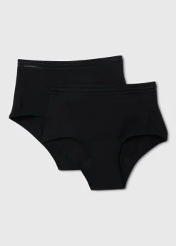 2 Pack Black Period Full Briefs