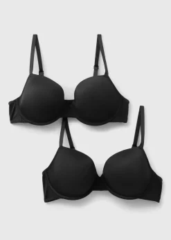 2 Pack Black Smooth T-Shirt Bra