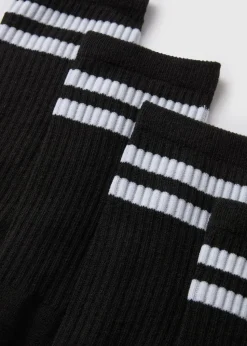 5 Pack Black Sports Socks