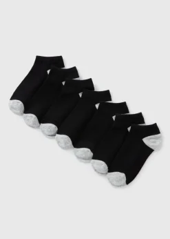 7 Pack Black Trainer Socks (Younger 6-Older 6.5)