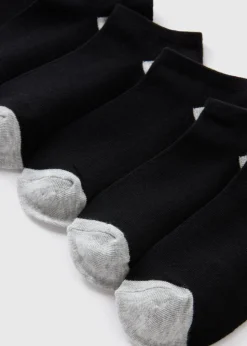 7 Pack Black Trainer Socks (Younger 6-Older 6.5)