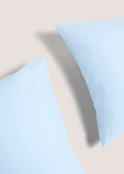 2 Pack Blue Cotton Housewife Pillowcases