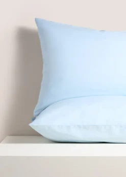 2 Pack Blue Cotton Housewife Pillowcases