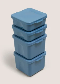 4 Pack Blue Food Containers