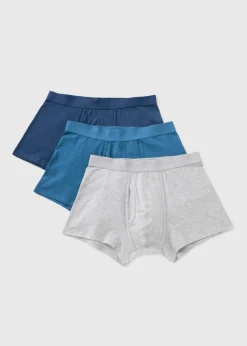 3 Pack Blue Keyhole Boxers