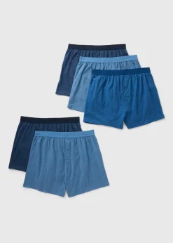 5 Pack Blue Loose Fit Boxers