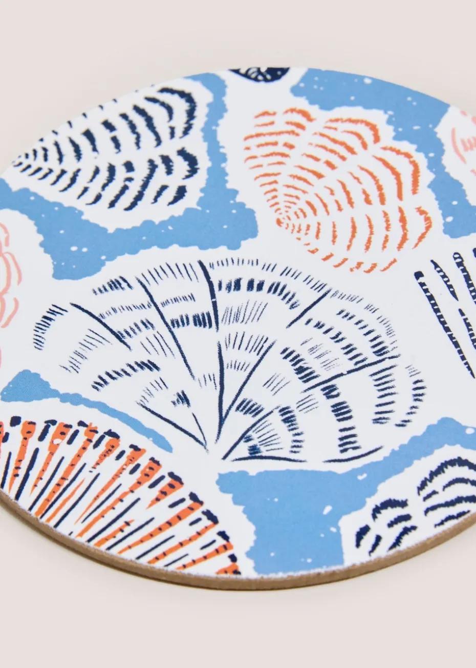 4 Pack Blue Shell Cork Placemats