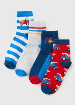 5 Pack Blue Transport Socks (Younger 6-Older 6.5)