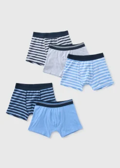 5 Pack Boy Blue Stripe Trunks (1-13yrs)