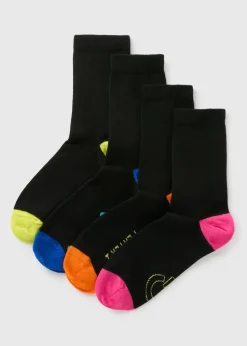 7 Pack Boys Black Gamer Socks (Younger 6-Older 6.5)
