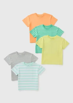 5 Pack Boys Multi Coloured T-Shirts (1-7yrs)
