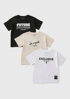 3 Pack Boys Multicolour Future T-Shirts (1-7yrs)