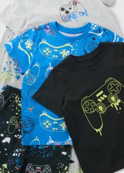 3 Pack Boys Multicolour Gamer Pyjama Set (7-13yrs)