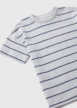 5 Pack Boys Multicolour Stripe & Solid T-Shirts (1-7yrs)