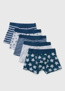 5 Pack Boys Navy Star Trunks (1-13yrs)
