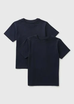 2 Pack Boys Navy T-Shirts (4-16yrs)