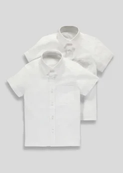 2 Pack Boys White Slim Fit School Shirts (4-16yrs)