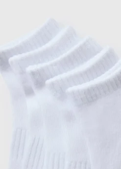 5 Pack Boys White Sports Trainer Socks (Younger 6 -Older 6.5)