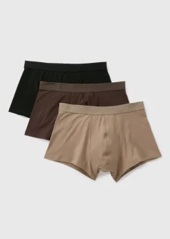 3 Pack Brown Plain Hipsters