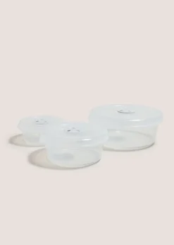 3 Pack Clear Microwave Containers