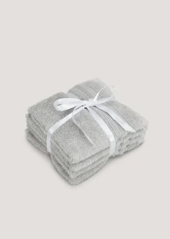 4 Pack Cool Grey 100% Egyptian Cotton Face Cloths