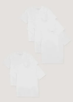 5 Pack Essential White T-Shirts