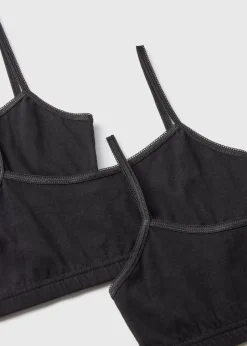 5 Pack Girls Black Crop Tops (Younger 6-Older 12yrs)