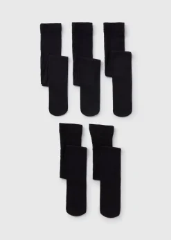 5 Pack Girls Black Opaque Tights (6-13yrs)