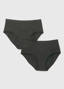 2 Pack Girls Black Period Briefs (10-15yrs)